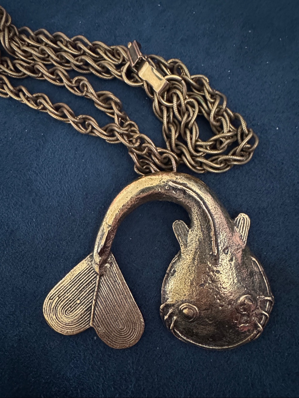 Gold-Tone Fish Pendant Necklace